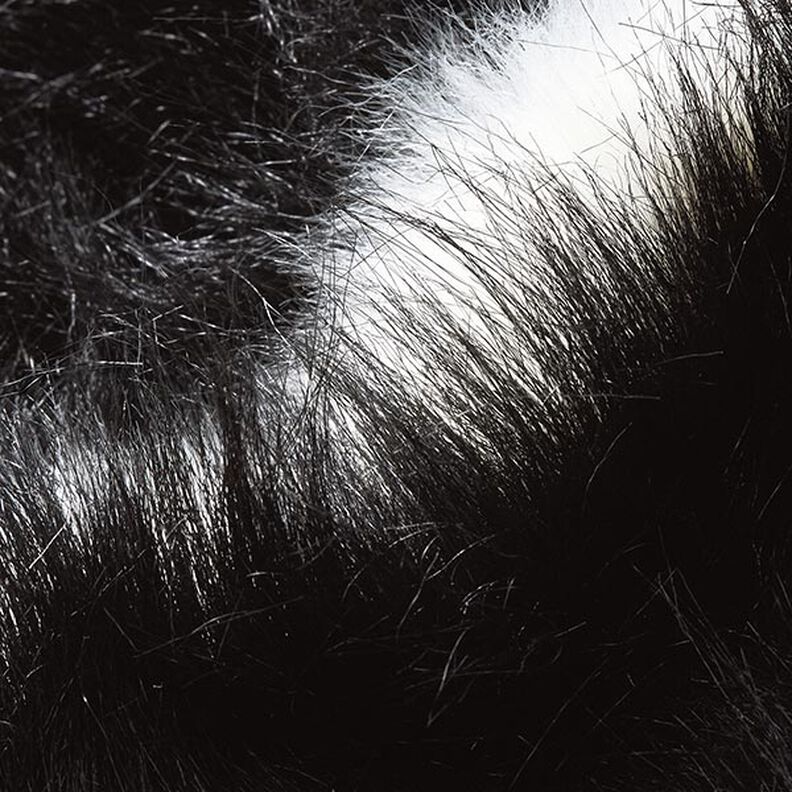Faux Fur Horizontal stripes – black/offwhite,  image number 2