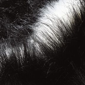 Faux Fur Horizontal stripes – black/offwhite, 