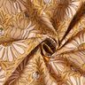 Decor Fabric Half Panama Big Flowers – dark beige/curry yellow,  thumbnail number 3