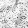 Cotton Poplin Colouring in fabric, alphabet monsters – white/black,  thumbnail number 2