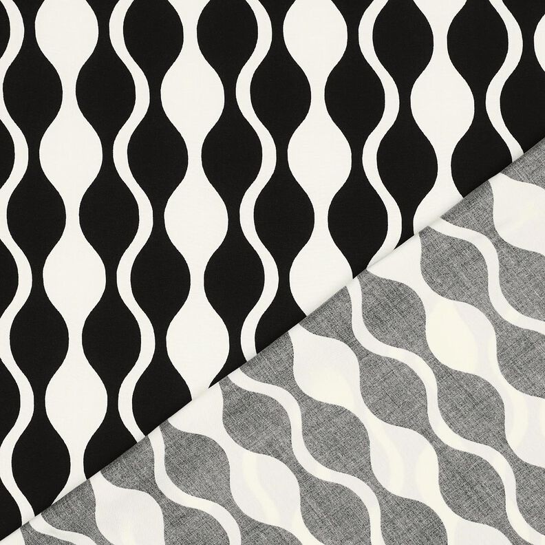 LENZING™ ECOVERO™ viscose fabric retro – black/white,  image number 4