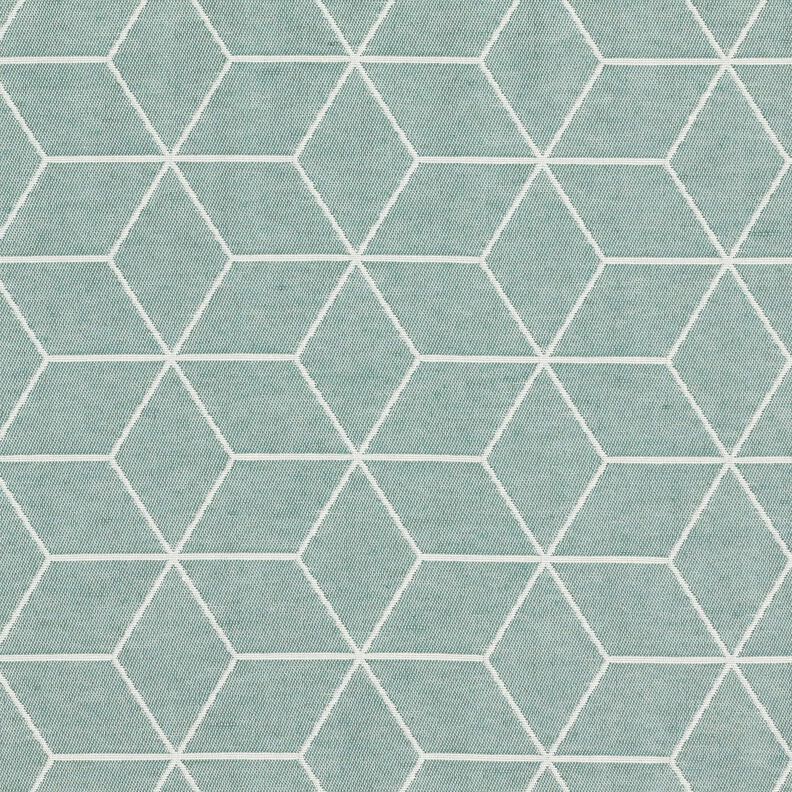 Decor Fabric Jacquard modern cubes – reed/ivory,  image number 1