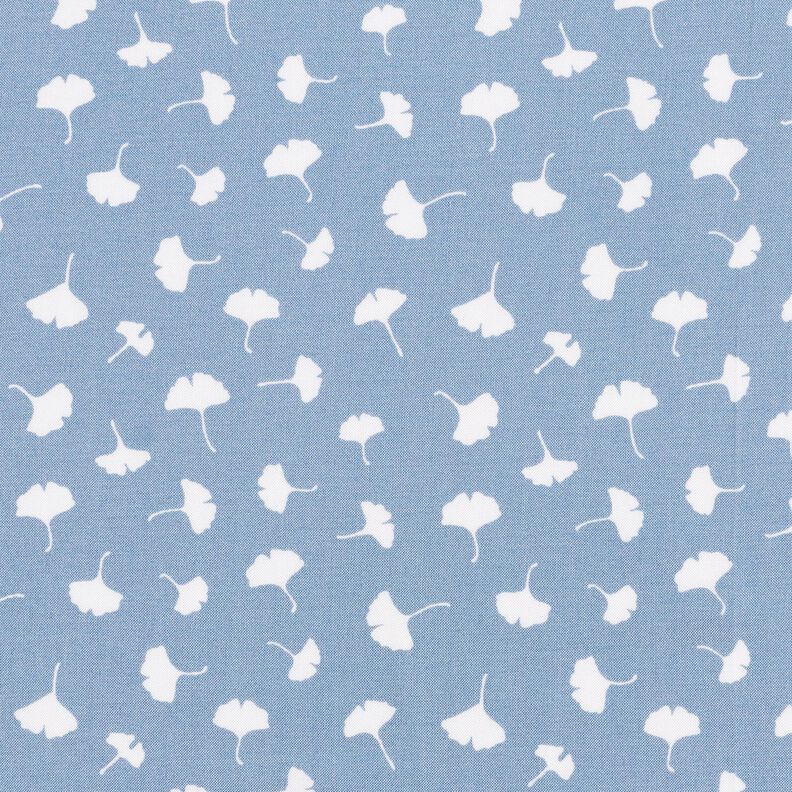 Ginkgo leaves bamboo fabric – blue grey,  image number 1