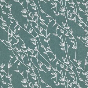 Cotton Poplin Leafy Vines – blue spruce, 