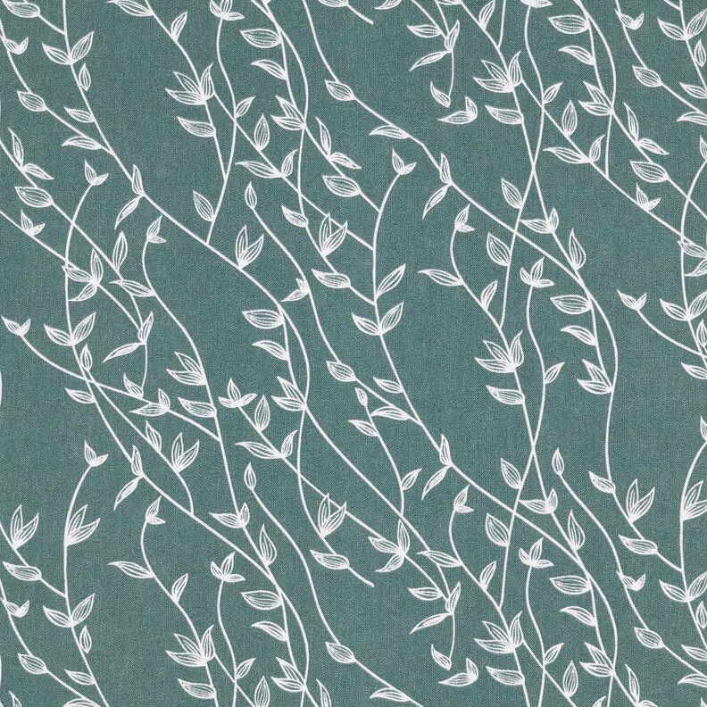 Cotton Poplin Leafy Vines – blue spruce,  image number 1