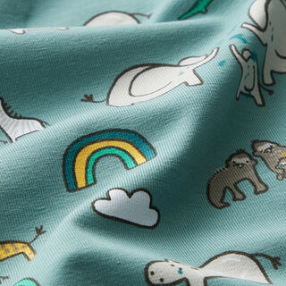 Cotton Jersey steppe animals and rainbows – reed, 