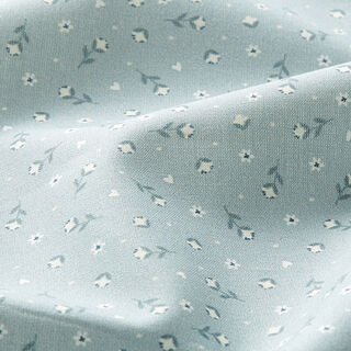 Cotton Poplin Little Flowers – dove blue, 