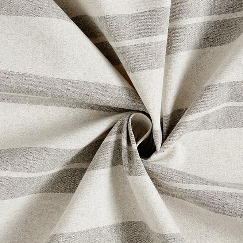 Decorative fabric, canvas mixed stripes, recycled – grey,  image number 3