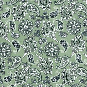 Cotton Jersey Paisley – reed/white, 