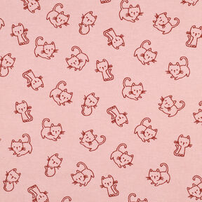 Cotton Flannel cats | by Poppy – light dusky pink/burgundy, 