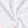 Double Gauze/Muslin embroidered neon dots – white,  thumbnail number 3