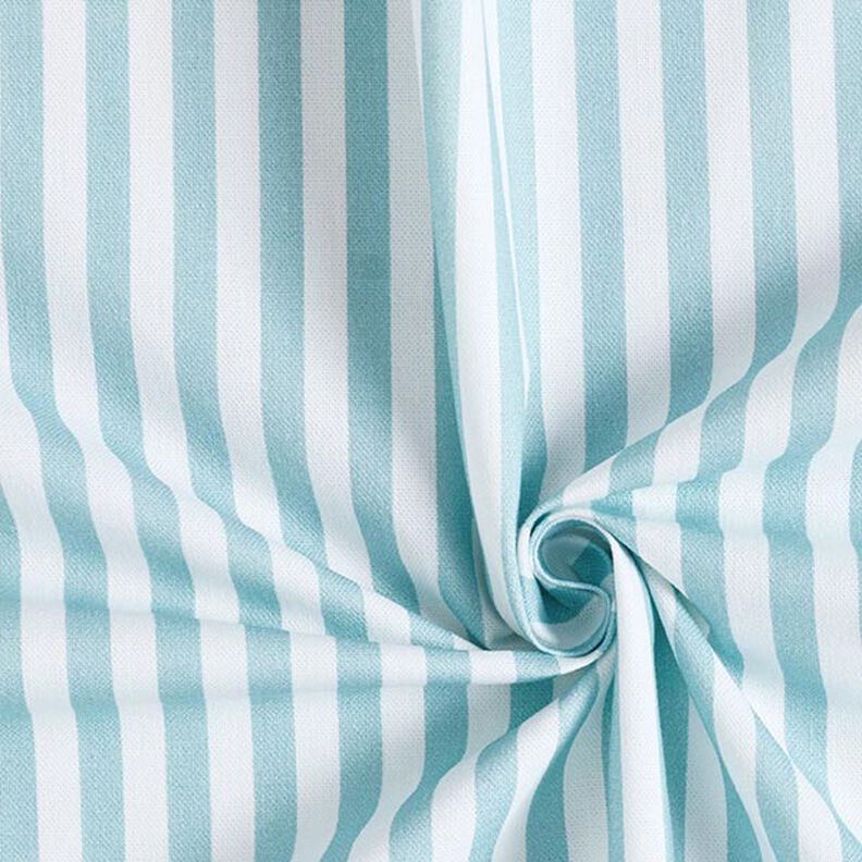 Decor Fabric Half Panama Vertical stripes – aqua blue/white,  image number 3