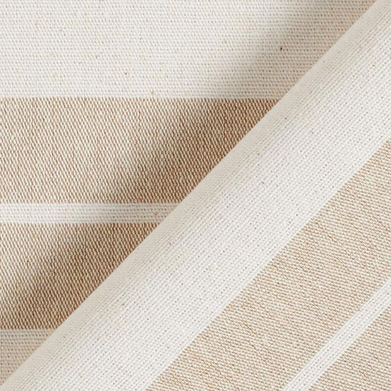 Decorative fabric, canvas mixed stripes, recycled – beige,  image number 4