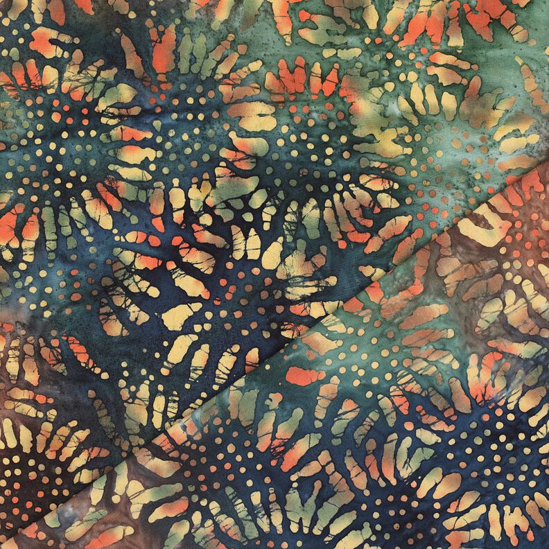Cotton batik suns – blue spruce/chestnut,  image number 4