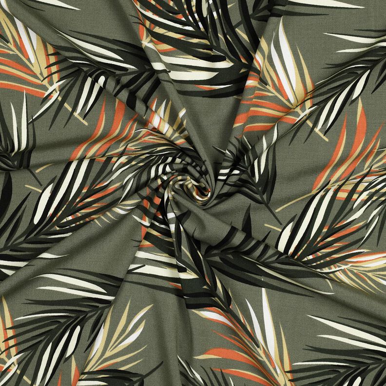 viscose fabric Stretch Palm Fronds – light khaki/terracotta,  image number 3