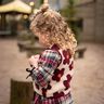 Teddy Fur Flowers | Poppy Fabrics – cashew/burgundy,  thumbnail number 8
