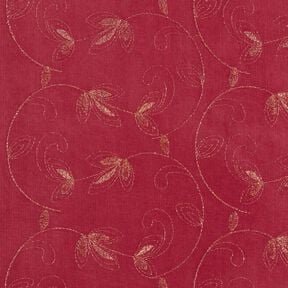 Fine cord glitter embroidery flowers – carmine, 