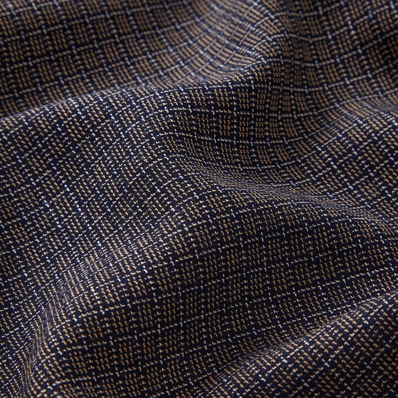 Small checks cotton fabric – black/brown,  image number 2
