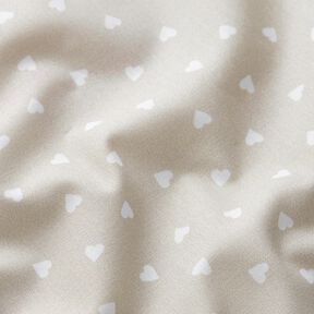 Scattered hearts organic cotton poplin – greige, 