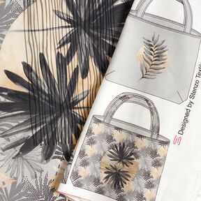 Bags Panel Canvas Palm leaf and moon – light grey, 