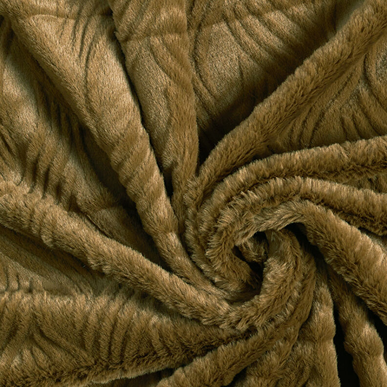 Faux Fur wavy lines – khaki,  image number 3