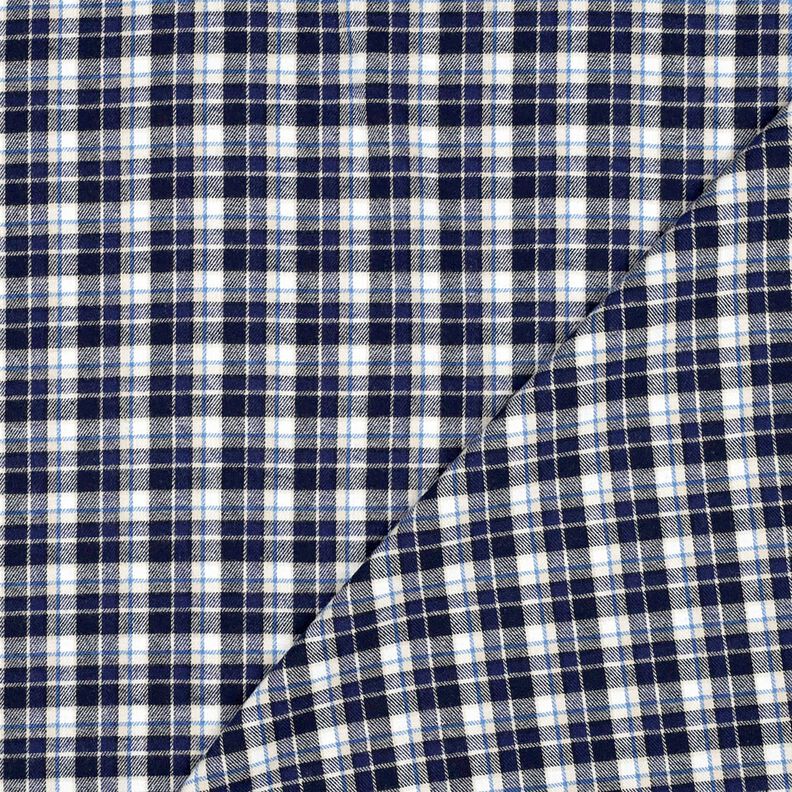 Cotton Flannel small check – navy blue/offwhite, image number 3