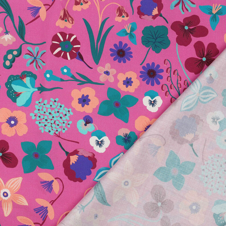 Cotton Poplin Meadow Flower Digital Print | Nerida Hansen – pink/petrol,  image number 4