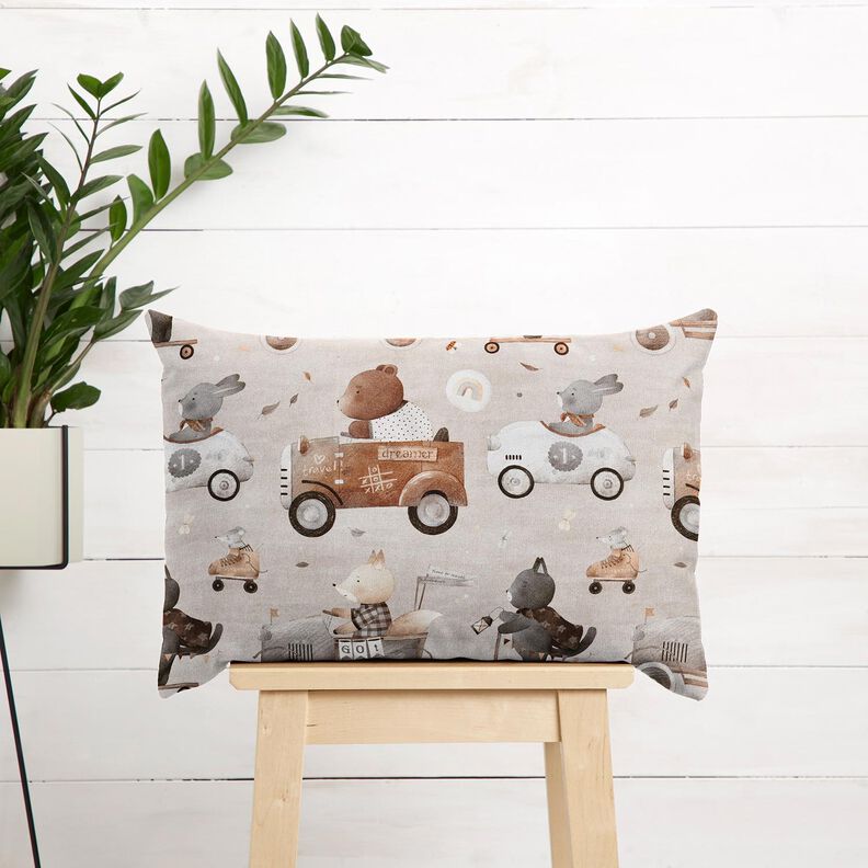 Decor Fabric Cotton Twill retro vehicles Digital Print – almond,  image number 7