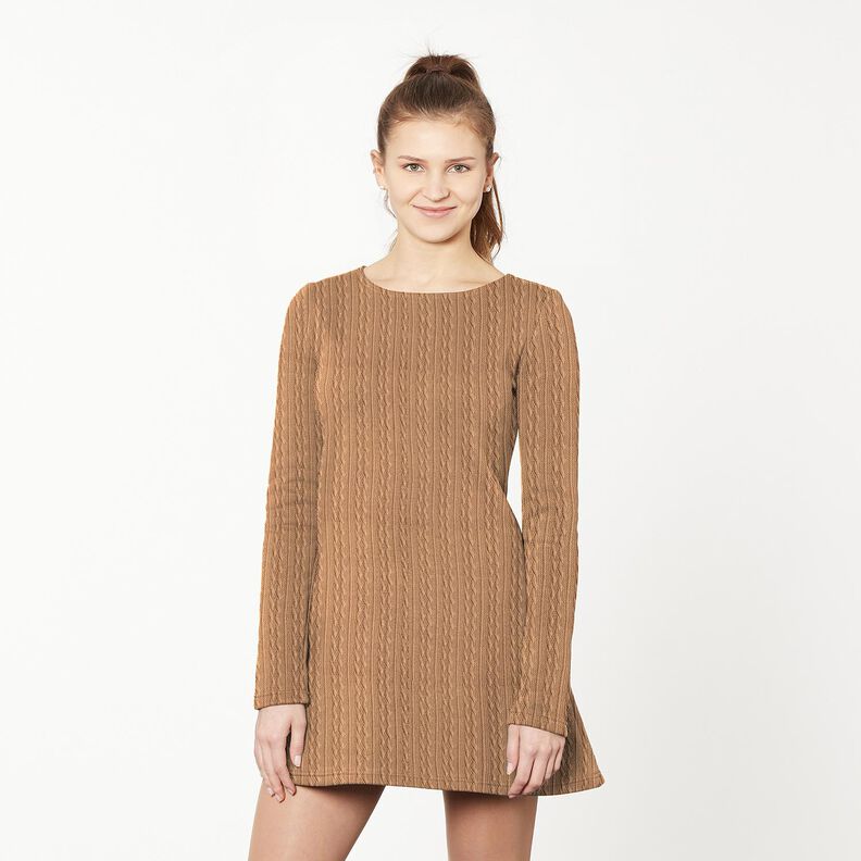Knit Fabric Cable-knit print – fawn, image number 6