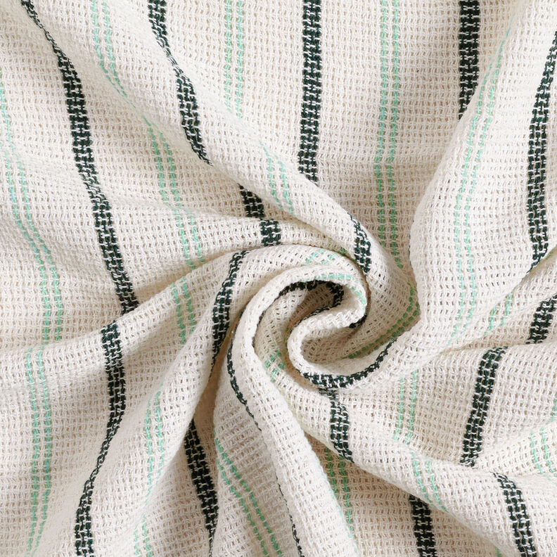 Grid structure vertical stripes cotton fabric – white/peppermint, image number 3