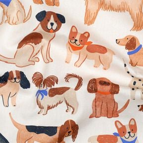 Cotton Poplin Dogs Digital Print | Poppy Fabrics – offwhite, 