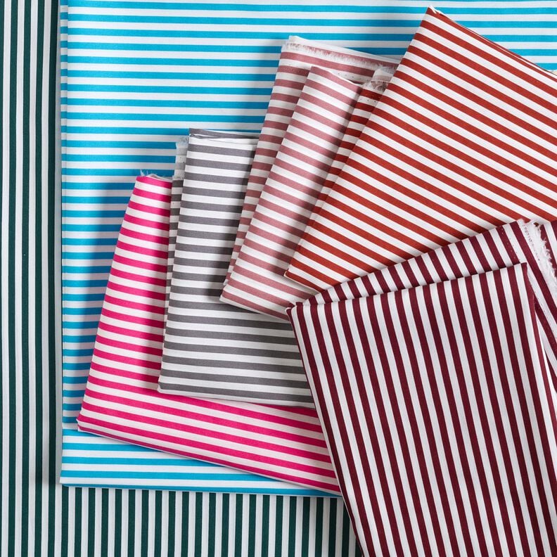 Cotton Poplin narrow stripes – turquoise/white,  image number 5