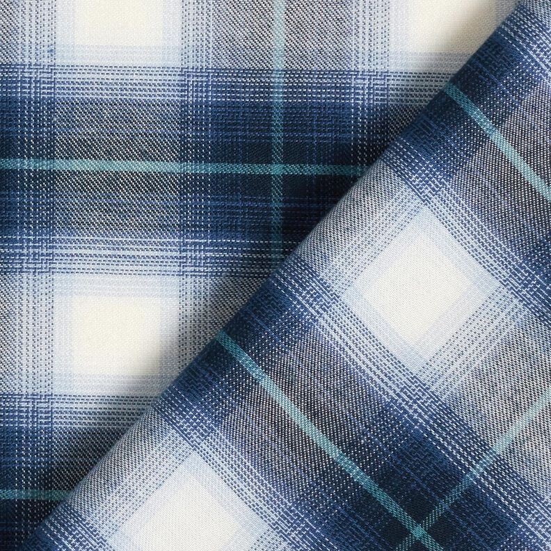 Checked cotton-viscose-flannel – indigo,  image number 4