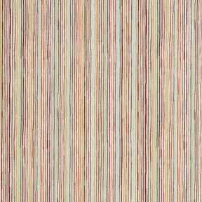 Decor Fabric Tapestry Fabric colourful stripes – light beige/carmine, 
