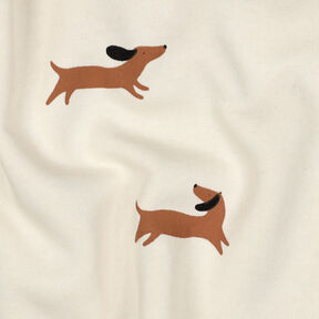 Brushed Sweatshirt Fabric happy dachshunds | Poppy Fabrics – ivory, 