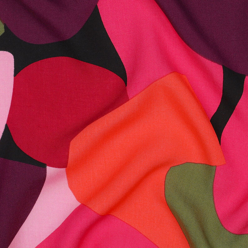 LENZING™ ECOVERO™ viscose fabric  Rockpool | Nerida Hansen – black/intense pink,  image number 2