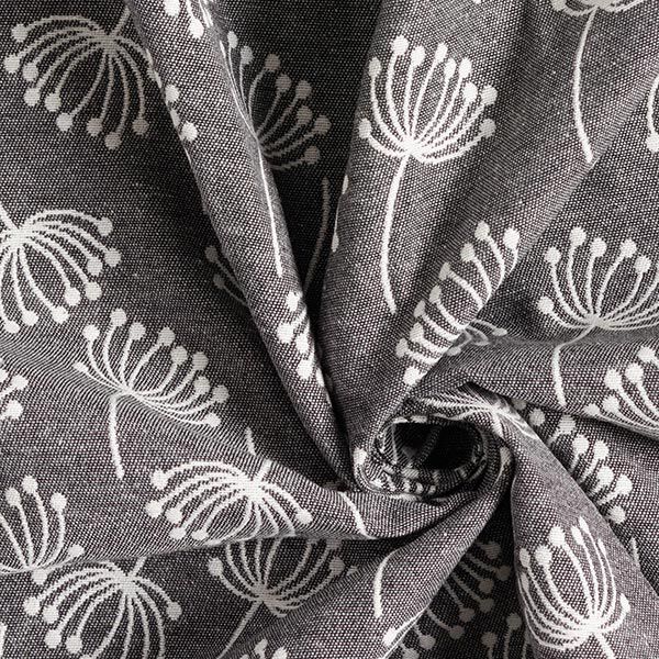 Dandelions Jacquard Furnishing Fabric – grey,  image number 3