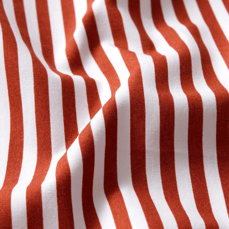 Cotton Poplin narrow stripes – terracotta/white,  image number 2