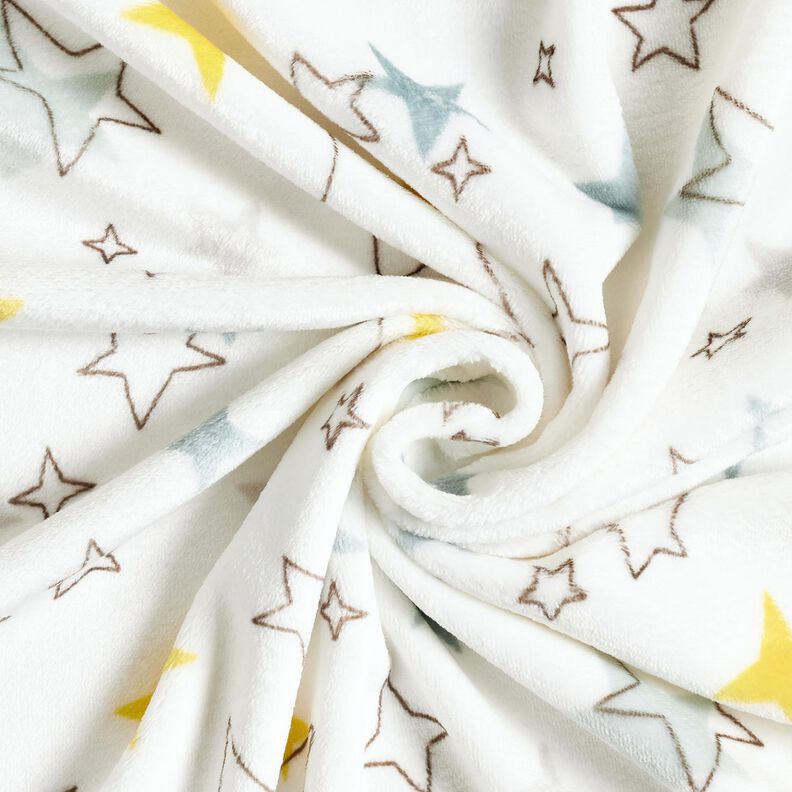 Cosy Fleece colourful stars – ivory/sunglow,  image number 3
