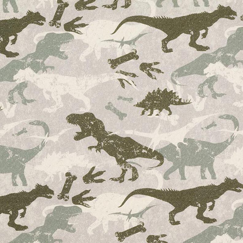 Brushed Sweatshirt Fabric Camouflage Dinosaurs Mottled – light taupe/reed,  image number 1
