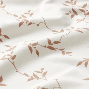 Cotton Jersey Leafy Vines – ivory/light brown, 