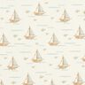 Cotton Jersey Sailboats and fish Digital Print – offwhite,  thumbnail number 1