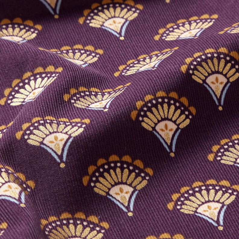 Baby Cord Glitter fans – aubergine,  image number 2