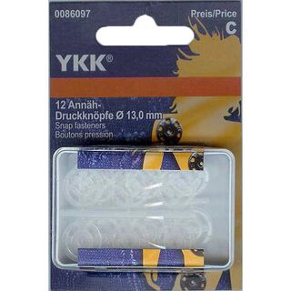 Sew-On Press Fasteners plastic 1 – transparent | YKK, 