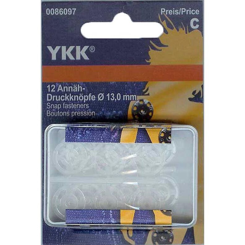Sew-On Press Fasteners plastic 1 – transparent | YKK,  image number 1
