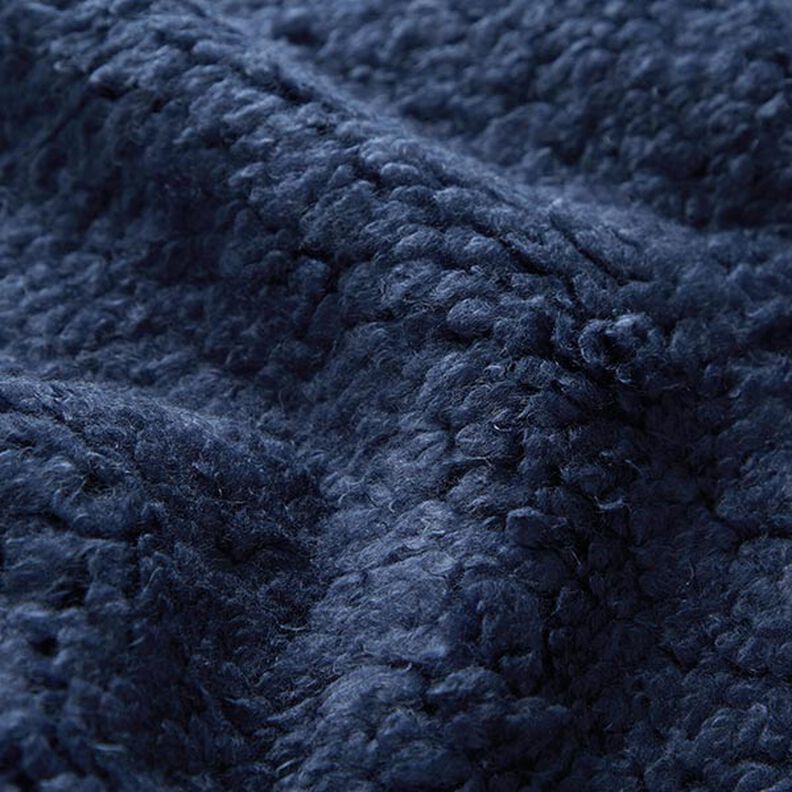 Plain Imitation Leather with Faux Fur Reverse – black/navy blue,  image number 4