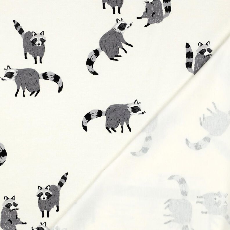 Cotton Jersey Racoons Digital Print | Poppy Fabrics – offwhite,  image number 4