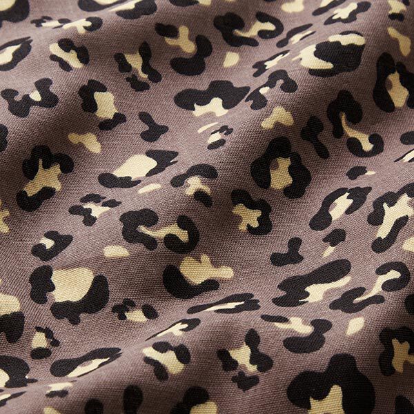 Double Gauze/Muslin Leopard print – dark brown,  image number 2