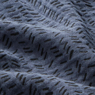 Double Gauze/Muslin Zig-zag dashes – midnight blue, 