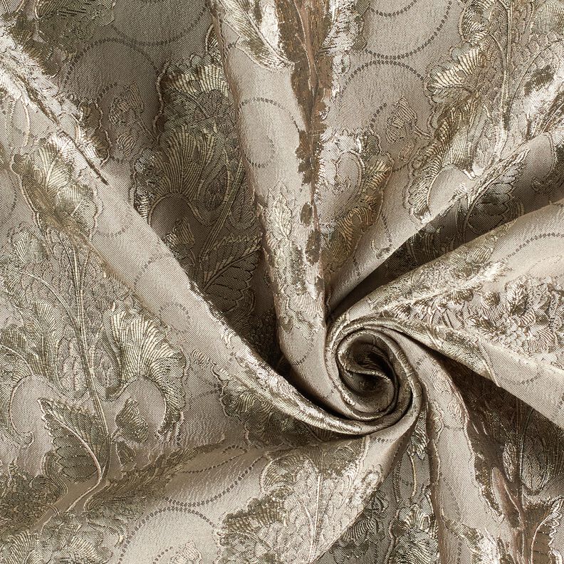 Garment Jacquard Brocade Flowers – taupe,  image number 3